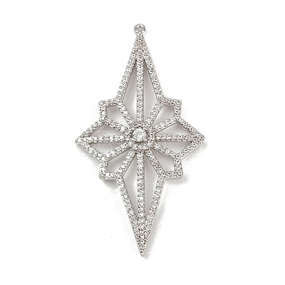 Brass Micro Pave Cubic Zirconia Pendants KK-M322-46P-1