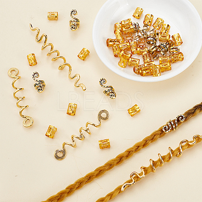 44Pcs Alloy & Aluminum Dreadlocks Beads FIND-ME0002-53-1