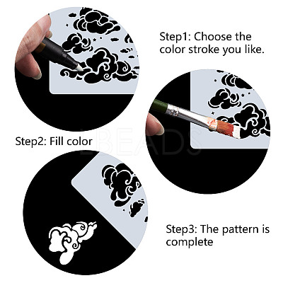 PET Plastic Hollow Out Drawing Painting Stencils Templates DIY-WH0284-020-1