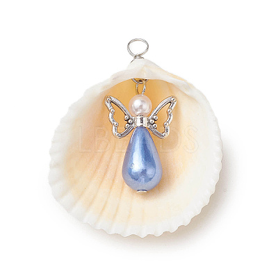 Natural Shell Pendants PALLOY-JF02645-1