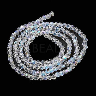 Electroplate Transparent Glass Beads Strands EGLA-A035-T3mm-L19-1