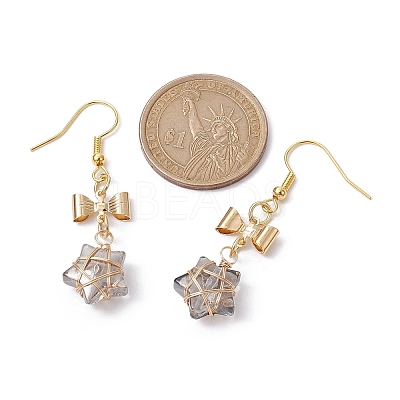 Glass Star Dangle Earrings EJEW-JE05548-04-1