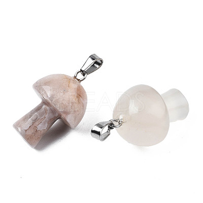 Natural Cherry Blossom Agate Pendants X-G-N0325-10H-1