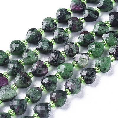 Natural Rudy in Zoisite Beads Strands G-E560-T01-1