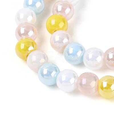 Electroplate Glass Beads Strands EGLA-N019-6mm-02-1