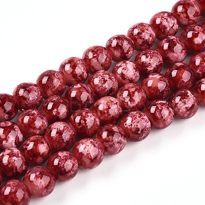 Baking Paint Glass Beads Strands DGLA-N003-8mm-A02-1