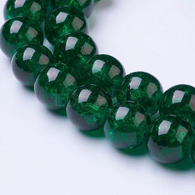 Spray Painted Crackle Glass Beads Strands CCG-Q001-10mm-17-1