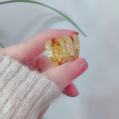 Brass Crushed Ice Pattern Finger Rings FS-WG1F485-01-1