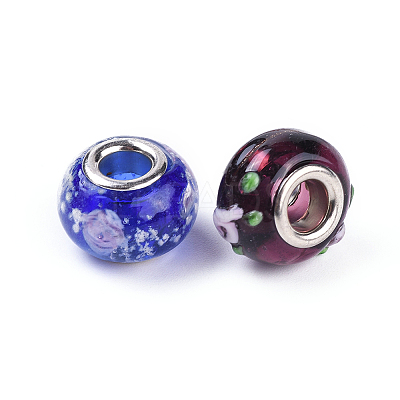 Mixed Styles Handmade Lampwork Glass European Beads X-LPDL-L002-M-1