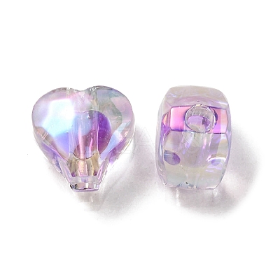 UV Plating Rainbow Iridescent Acrylic Beads OACR-F004-05F-1