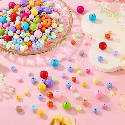 502Pcs 3 Styles Opaque Acrylic Beads OACR-TA0004-34-1