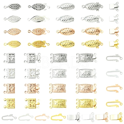16Sets 16 Styles 304 Stainless Steel Box Clasps STAS-YW0003-04-1