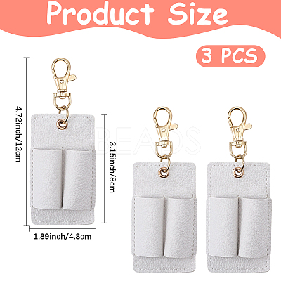 3Pcs PU Keychains KEYC-CL0001-49B-1