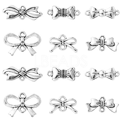 60Pcs 6 Styles Tibetan Style Alloy Connector Charms FIND-CJ0002-21-1