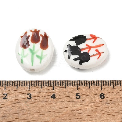 Printed Handmade Porcelain Beads PR-CBAE468-04-1