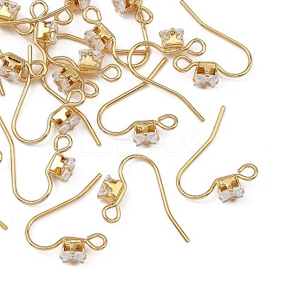 SHEGRACE Brass Pave Cubic Zirconia Earring Findings XGRQ4S891-741G-1