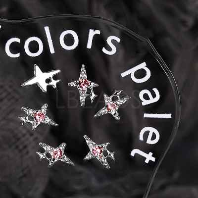 Star Alloy Rhinestone Cabochons MRMJ-WH0075-114-12-1