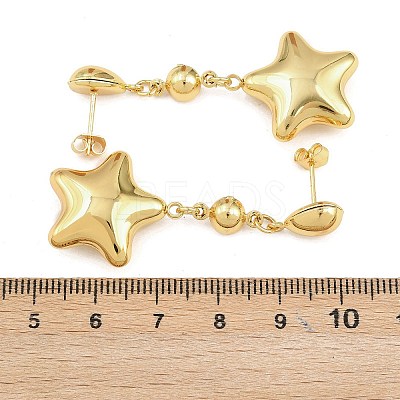 304 Stainless Steel Dangle Stud Earrings LS-EJEW-P325-04A-G-1