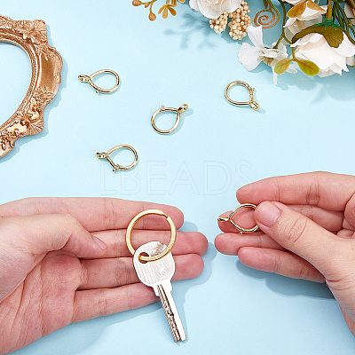 5Pcs Brass Keychain Clasp Findings KK-HS0001-09-1