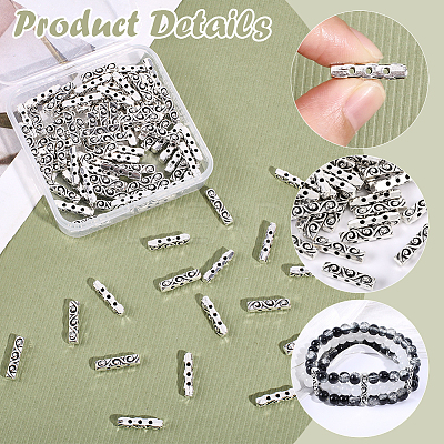 100Pcs Tibetan Style Alloy Spacer Bars FIND-SC0022-11-1