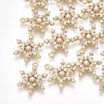 Brass Cubic Zirconia Pendants KK-S348-306-1