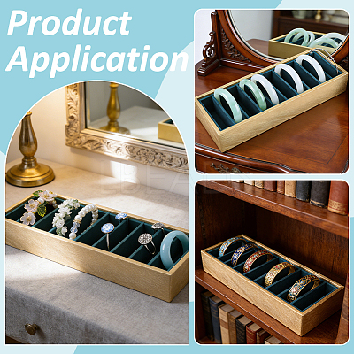 10 Grids PU Leather Bangle Organizer Display Trays BDIS-WH0008-19B-1