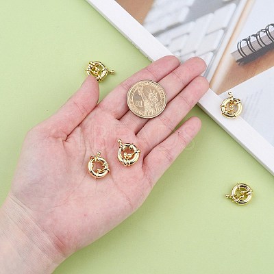 Rack Plating Brass Spring Clasps KK-D399-B-G-NF-1