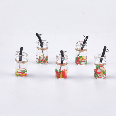 Glass Bottle Pendants CRES-N017-06A-1