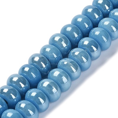 Glazed Porcelain Rondelle Beads PORC-Q001-01F-1