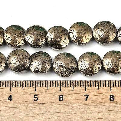 Electroplated Natural Lava Rock Beads Strands G-K388-01I-1