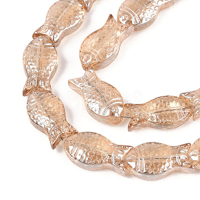 Transparency Electroplate Glass Beads Strands GLAA-T023-40B-04-1
