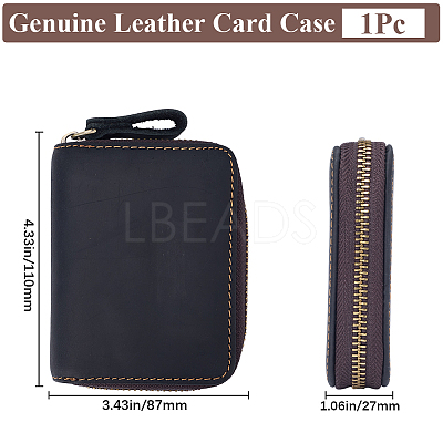 Rectangle Leather Credit Card Wallets for Women Men AJEW-WH20001-31C-1