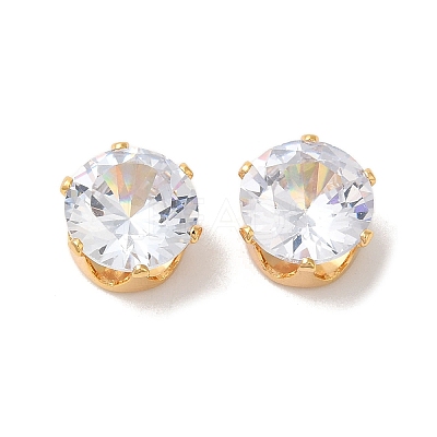 Brass Clear Cubic Zirconia Cabochons LS-STAS-M294-30A-1