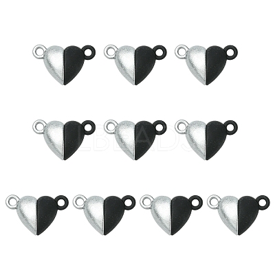 10 Sets Alloy Heart Magnetic Clasps FIND-FS0003-25-1