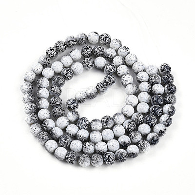 Transparent Baking Paint Glass Beads Strands DGLA-N009-8mm-09-1