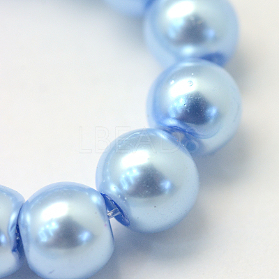 Baking Paint Pearlized Glass Pearl Round Bead Strands HY-Q003-4mm-24-1