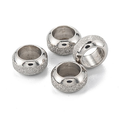 Tarnish Resistant Frosted 201 Stainless Steel European Beads STAS-B020-13P-1