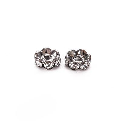Brass Grade A Crystal Rhinestone Spacer Beads RB-A006-6MM-B-1