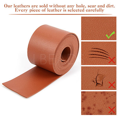 2M Flat Double Face Lychee Pattern Imitation Leather Band LC-WH0010-01C-04-1