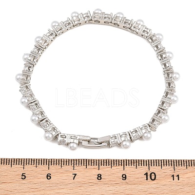 Brass Pave Clear Cubic Zirconia Tennis Bracelets for Women KK-CBA68DA-08P-1