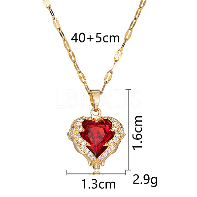 Heart 304 Stainless Steel Pendant Necklaces FS-WGE3147-04-1