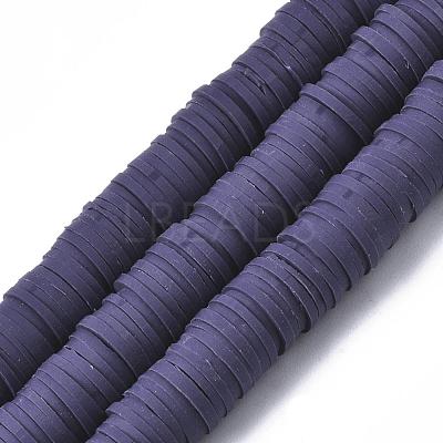 Flat Round Handmade Polymer Clay Beads CLAY-R067-10mm-04-1