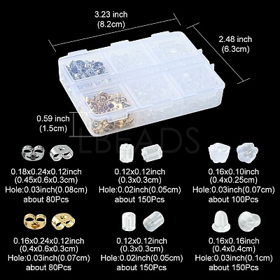 710Pcs 6 Style Ear Backs DIY-FS0005-40-1