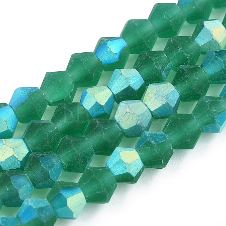 Imitate Austrian Crystal Bicone Frosted Glass Beads Strands EGLA-A039-T6mm-MB10-1