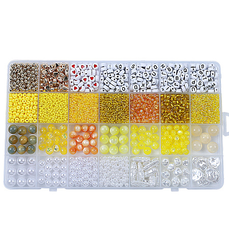 DIY 28 Style Resin & Acrylic & ABS Beads Jewelry Making Finding Kit DIY-NB0012-03H-1