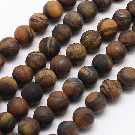 Natural Tiger Eye Beads Strands X-G-D688-6mm-1