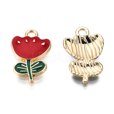 Eco-Friendly Zinc Alloy  Pendants X-ENAM-R051-07-01G-NR-1