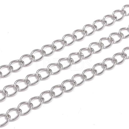 Tarnish Resistant 3.28 Feet 304 Stainless Steel Twisted Chains X-CHS-A003K-0.6mm-1