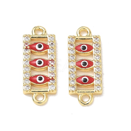 Brass Micro Pave Clear Cubic Zirconia Connector Charms CU-CBA6305-11G-B-1