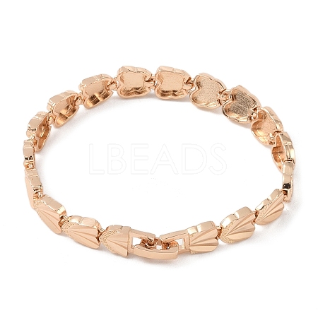 Brass Link Chain Bracelets for Women Men BJEW-P324-01B-KCG-1
